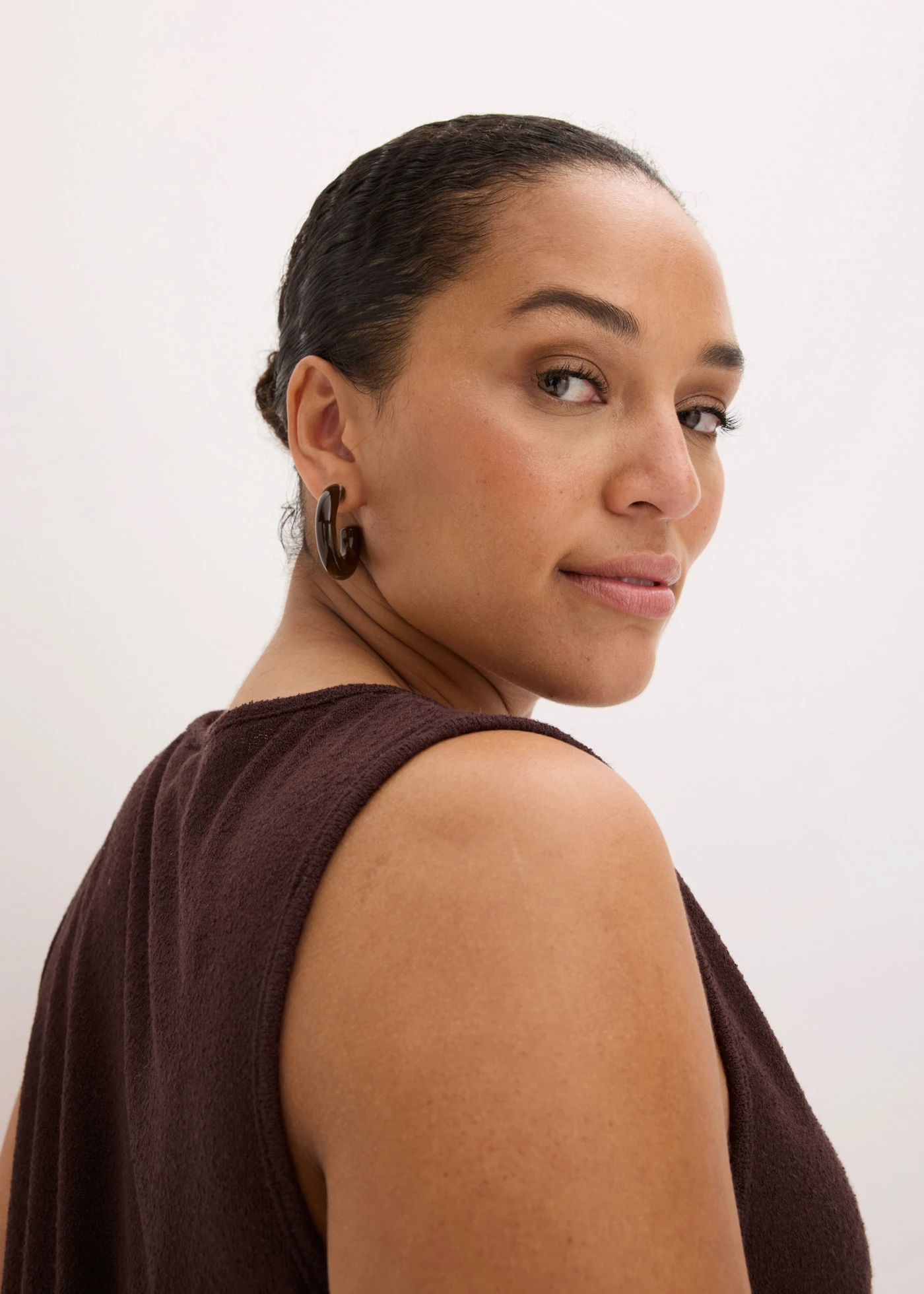 Pletený top s perličkovým detailom • škoricovo červená plus size • obchod bonprix