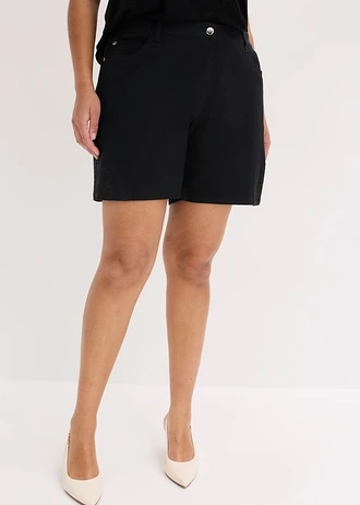 Short avec broderies anglaises, Couleur: noir