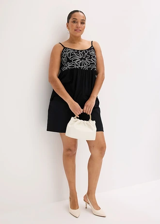 Short avec broderies anglaises, Couleur: noir