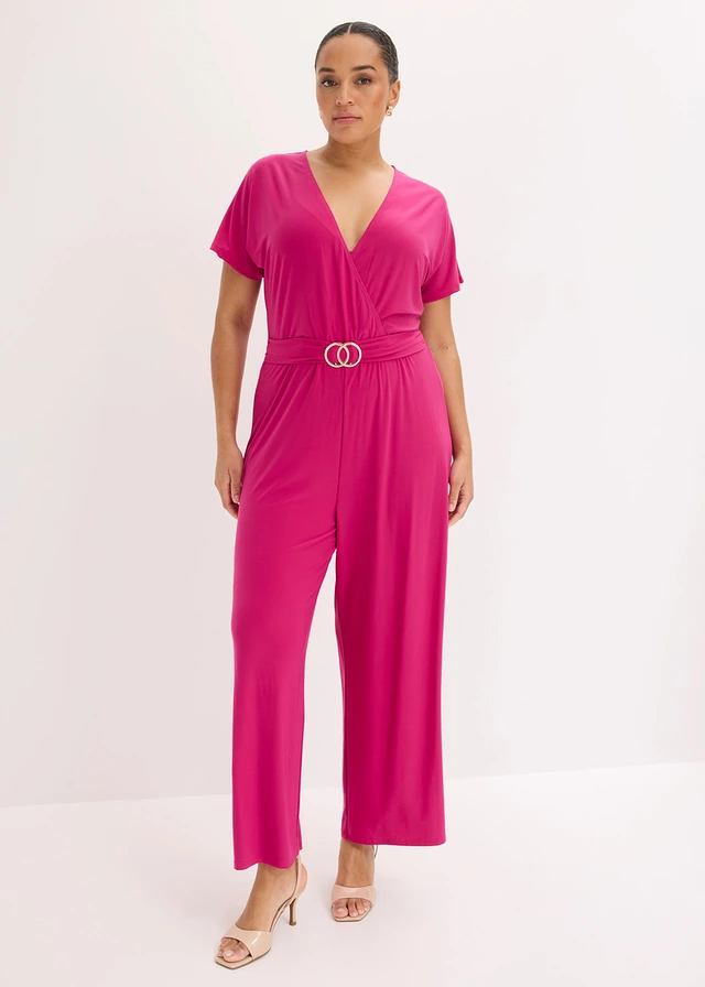 Jersey jumpsuit, Kleur: fuchsiapink