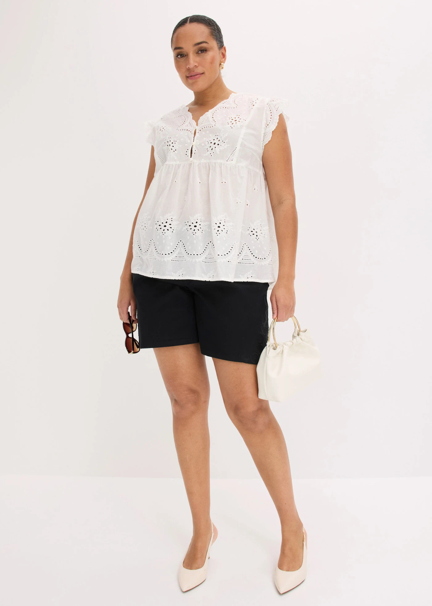 Blouse met kant • wit plus size • bonprix online shop