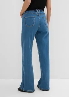 Jean large à taille mi-haute élastiquée • bleu clair denim used • Boutique bonprix