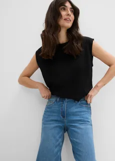 Jean large à taille mi-haute élastiquée • bleu clair denim used • Boutique bonprix