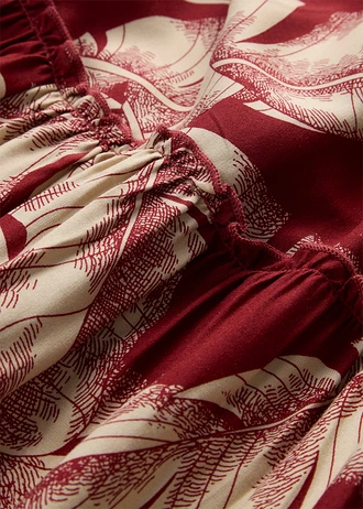 Robe caftan en viscose fluide • rouge désert-sable clair imprimé • Boutique bonprix