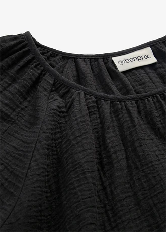 Tunika z muślinu z czystej bawełny • czarny • sklep bonprix