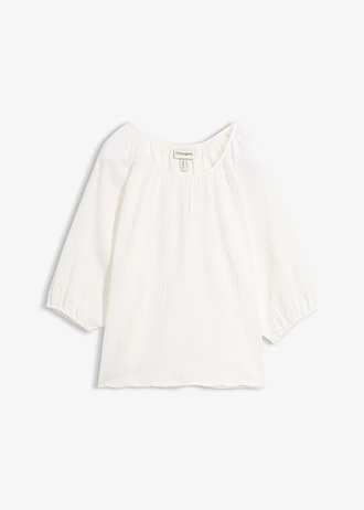 Tunika z muślinu z czystej bawełny • biały perłowy • sklep bonprix