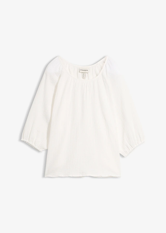 Tunika z muślinu z czystej bawełny • biały perłowy • sklep bonprix