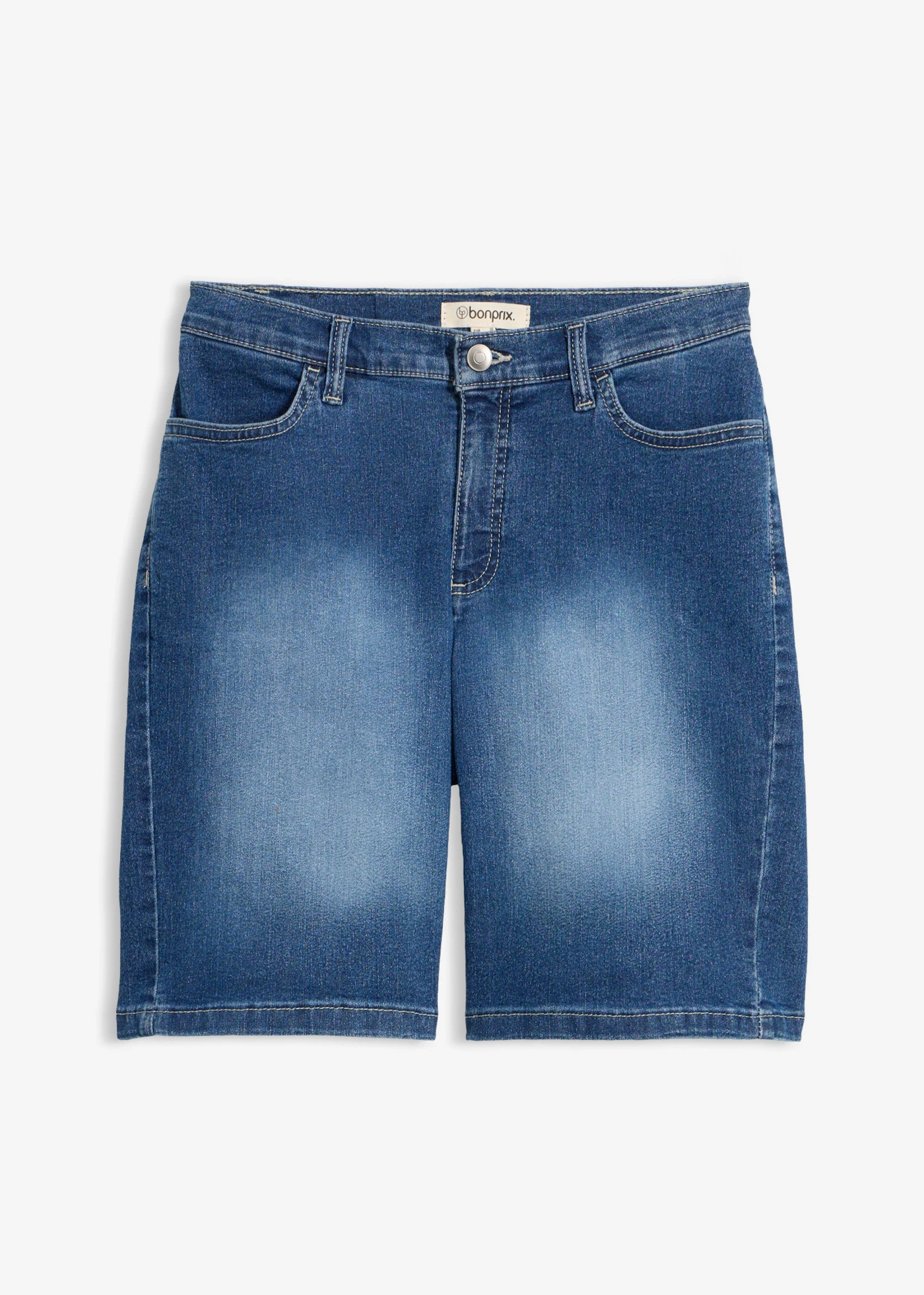 Jeans bermuda, mid waist • blauw denim used • bonprix online shop