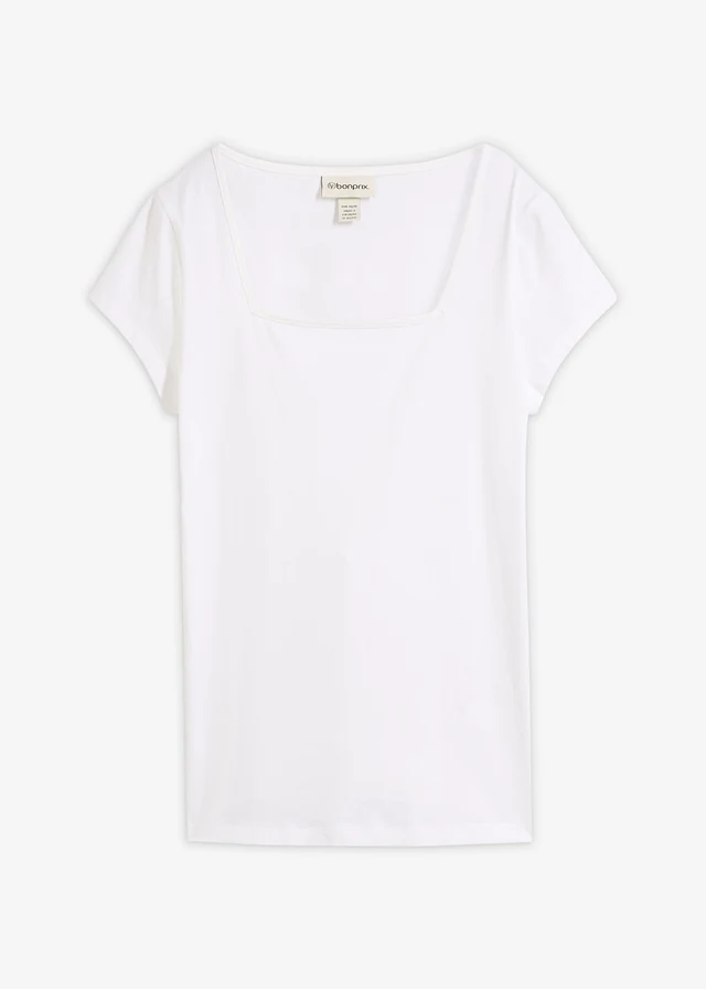 Shirt met carréhals en korte mouwen
