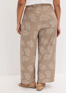 Pantalon palazzo • taupe/écru imprimé plus size • Boutique bonprix