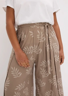 Pantalon palazzo • taupe/écru imprimé plus size • Boutique bonprix