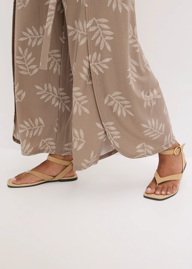 Pantalon palazzo • taupe/écru imprimé plus size • product-page.page-title-suffix
