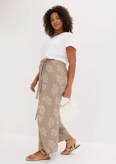 Pantalon palazzo • taupe/écru imprimé plus size • Boutique bonprix
