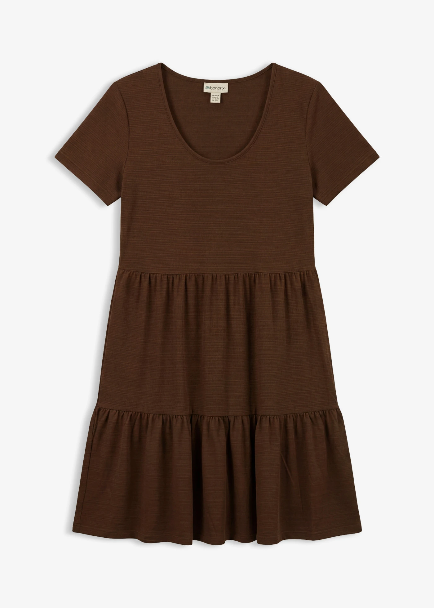 Robe en jersey texturé • marron • Boutique bonprix