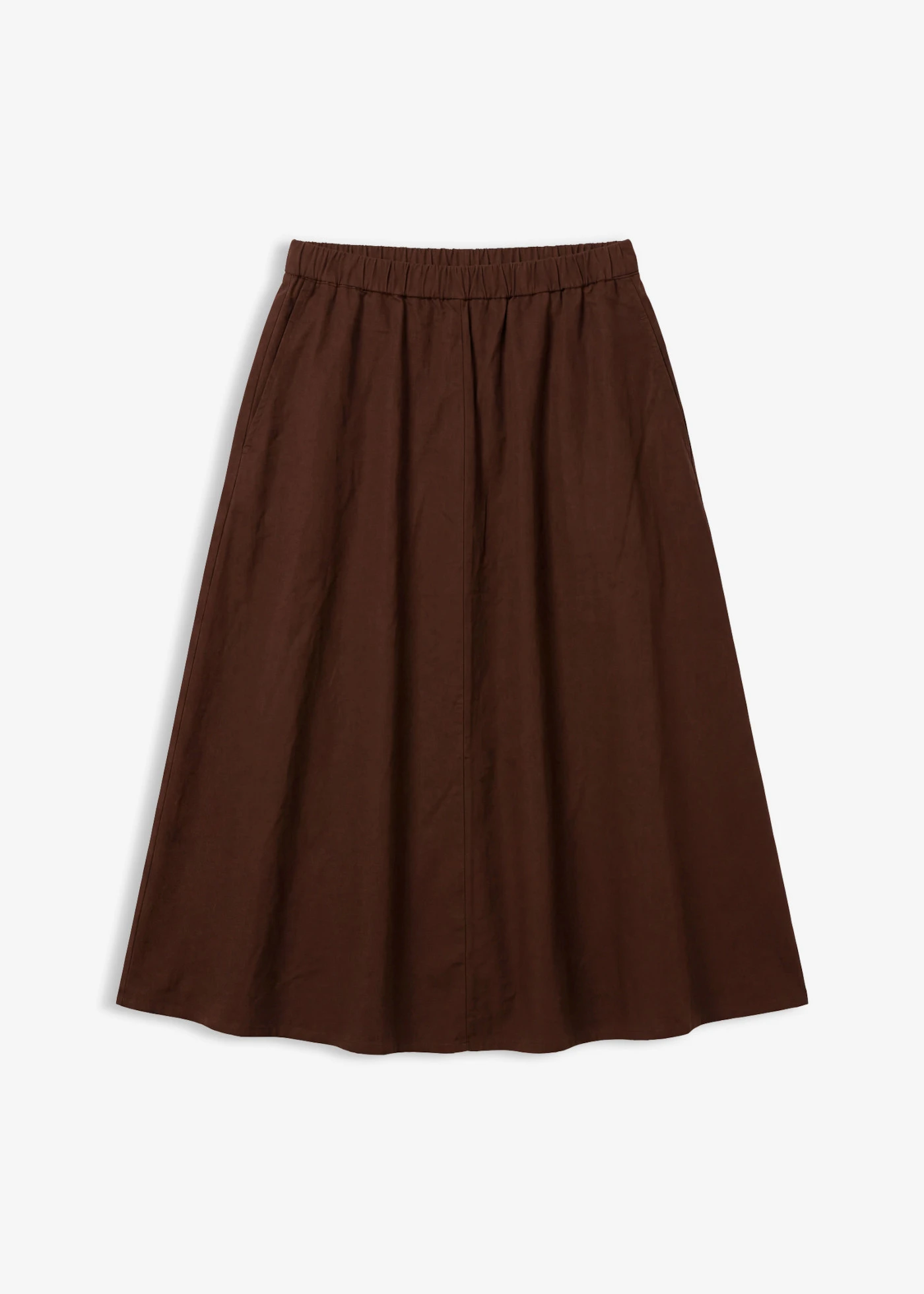 Midi sukně ze lněné směsi • hnědá • bonprix obchod