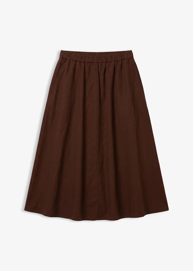 Midirok van een linnenmix • bruin • bonprix online shop