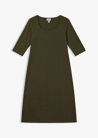 Robe en jersey 100% coton • olive foncé • Boutique bonprix