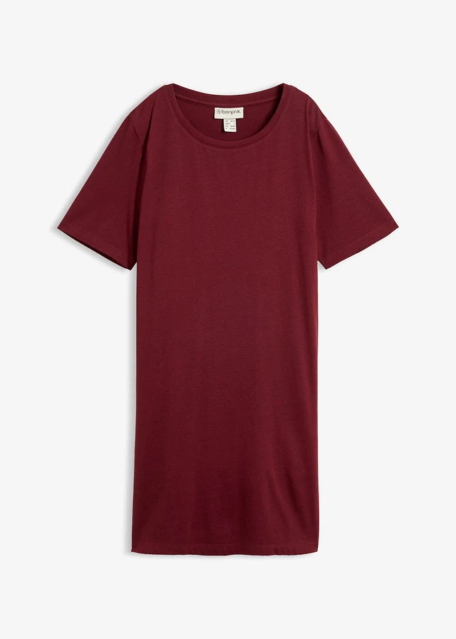 Sukienka T-shirtowa oversize • czerwony klonowy • sklep bonprix