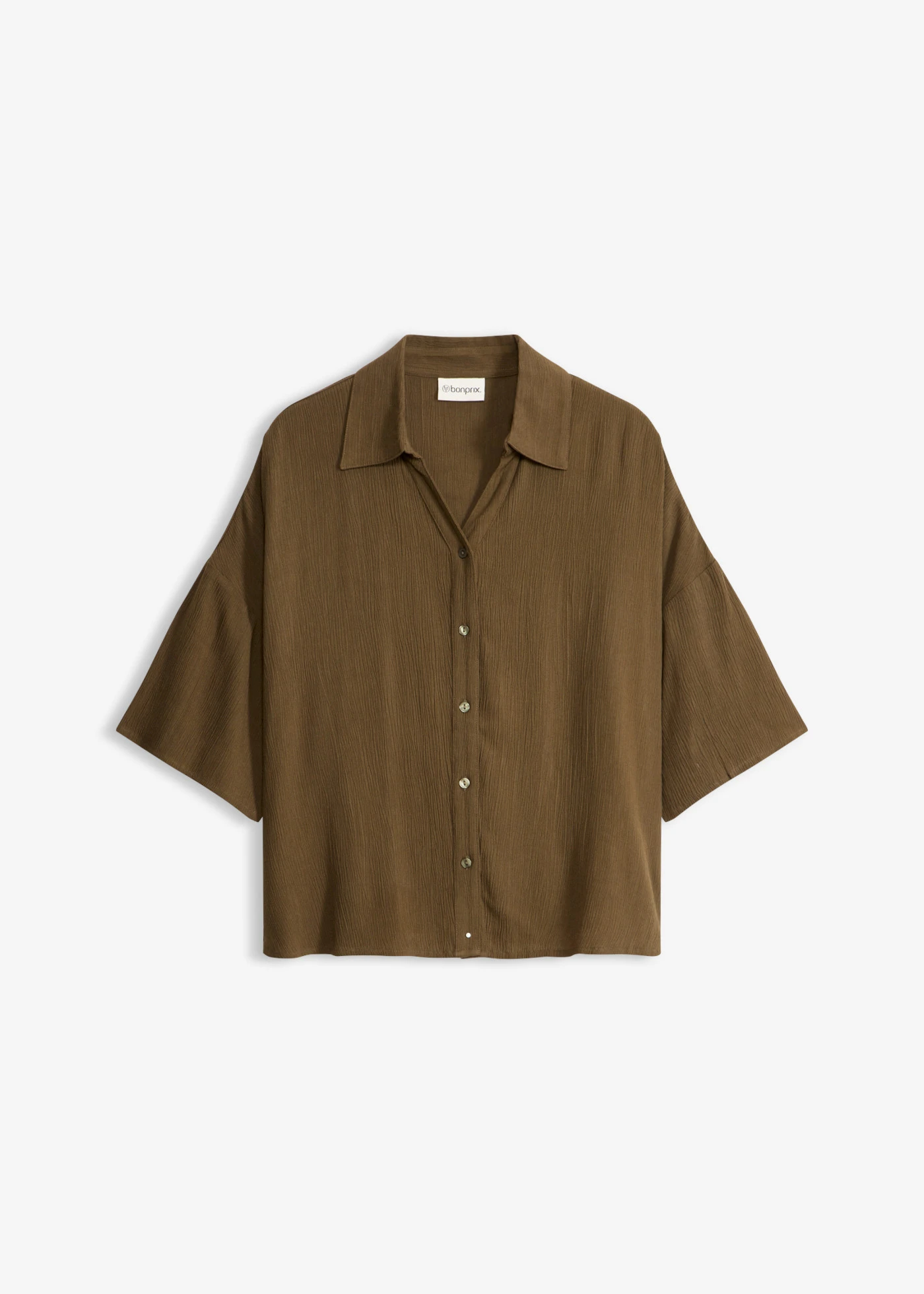 Chemisier court de plage en viscose fluide • olive foncé • Boutique bonprix