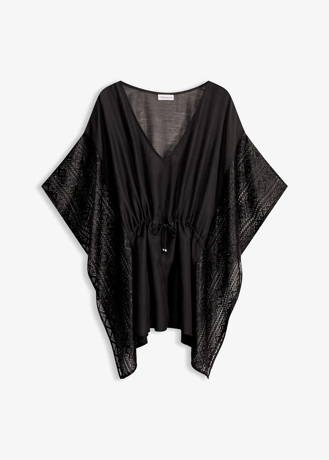 Strandtuniek van gestructureerde crinkle • zwart • product-page.page-title-suffix