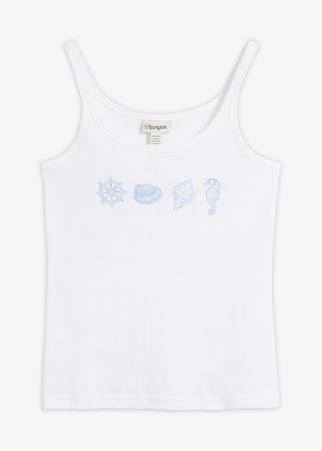 Top côtelé 100% coton • blanc • product-page.page-title-suffix