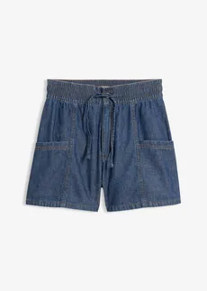 Short en jean avec taille haute élastiquée • bleu stone used • Boutique bonprix