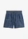 Short en jean avec taille haute élastiquée, Couleur: bleu denim used 