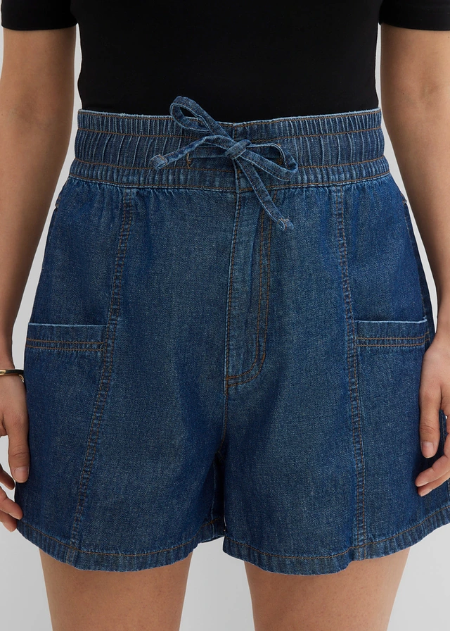 Džínové šortky, High Waist, pohodlný pas • modrý denim used • bonprix obchod