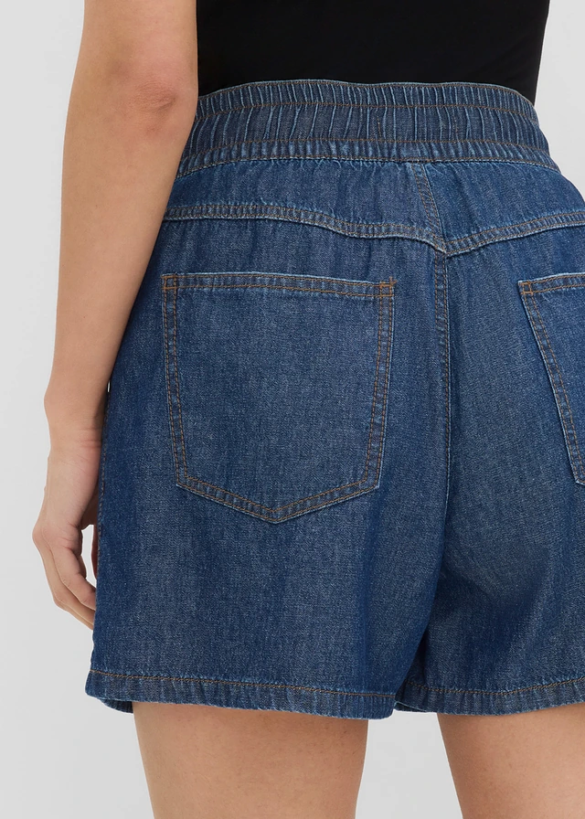 Jeansshort high waist, comfortabele band • blauw denim used • product-page.page-title-suffix