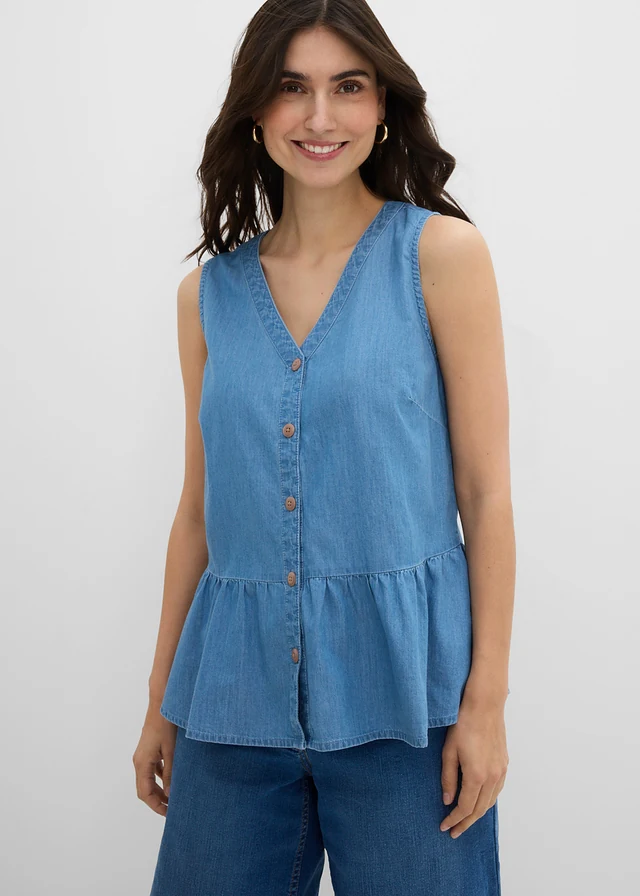 Top en jean 100% coton • bleu clair denim • product-page.page-title-suffix