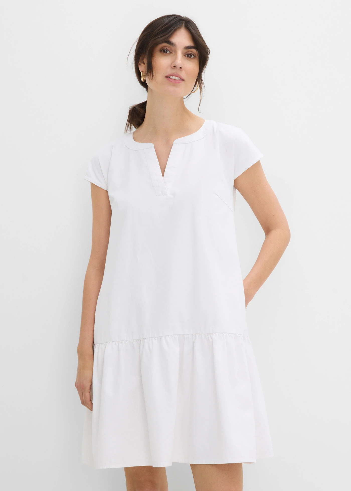 Rochie-tunică din blugi, din bumbac • alb • magazin bonprix