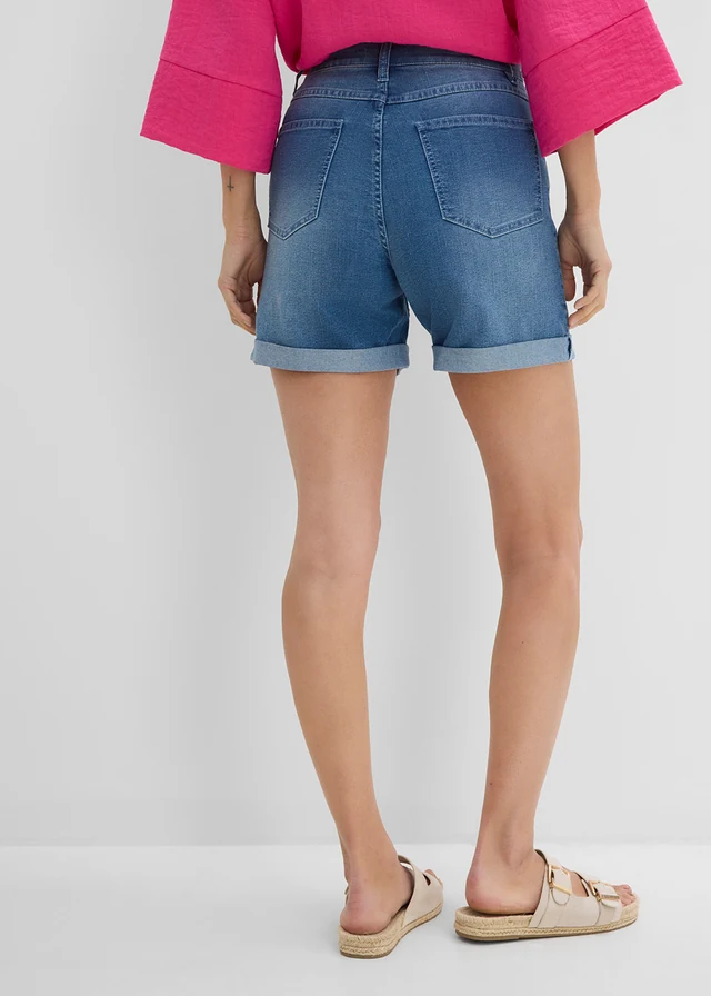 Pantaloni scurți de blugi Mid Waist, culoare: bleu denim