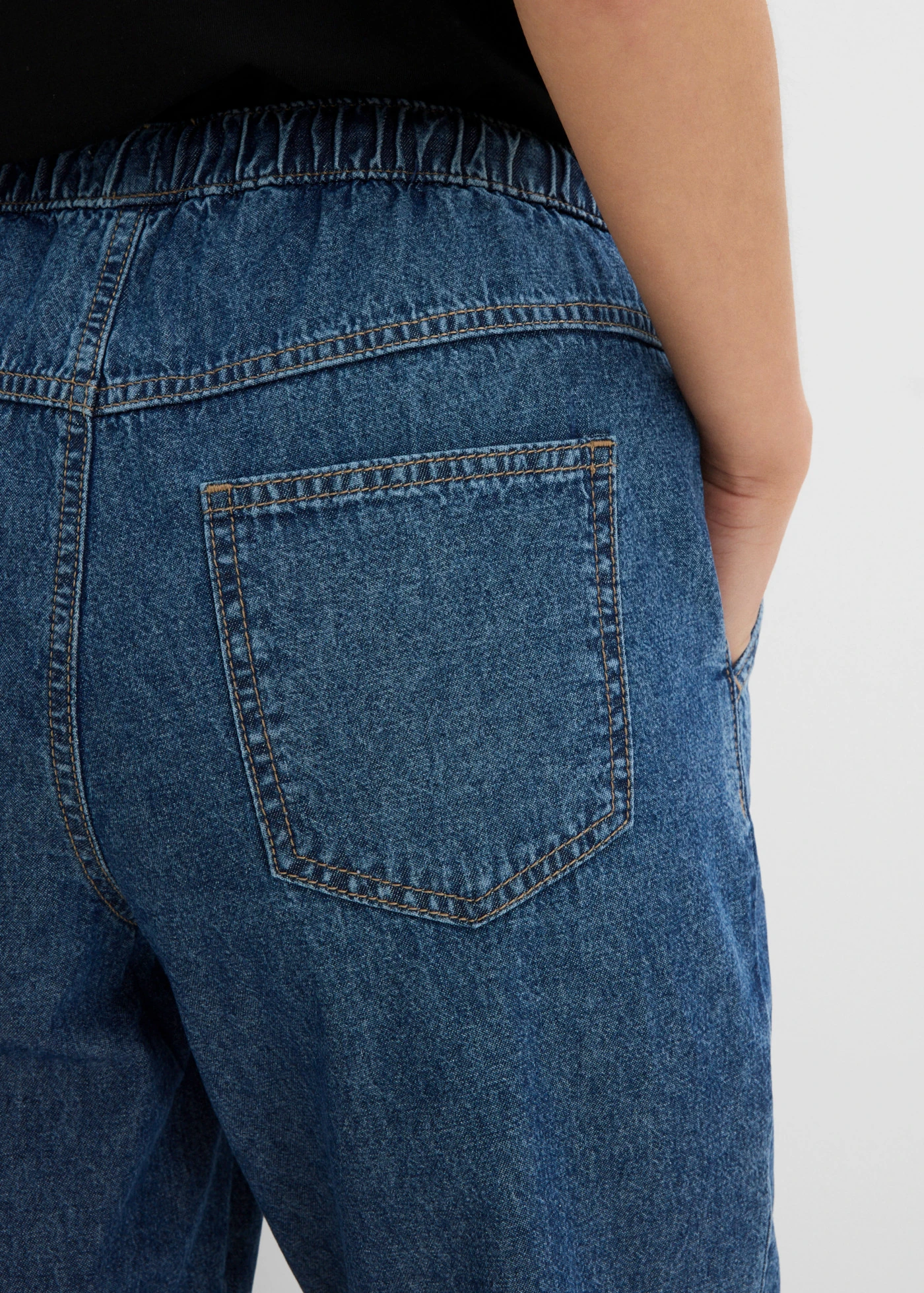 Barrel jeans mid waist, cropped • blauw denim used • product-page.page-title-suffix