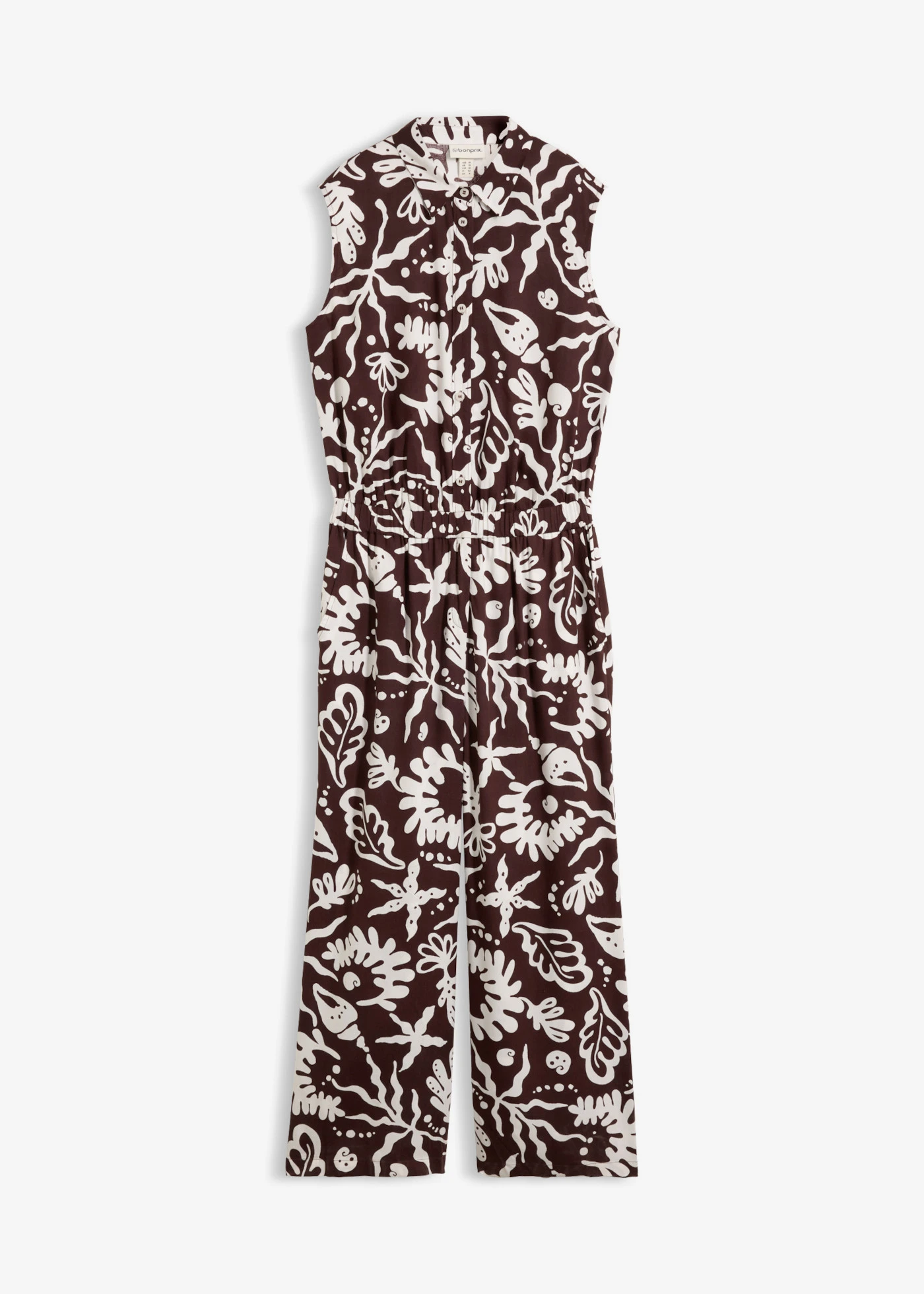 Combinaison en viscose fluide • marron foncé-écru • product-page.page-title-suffix