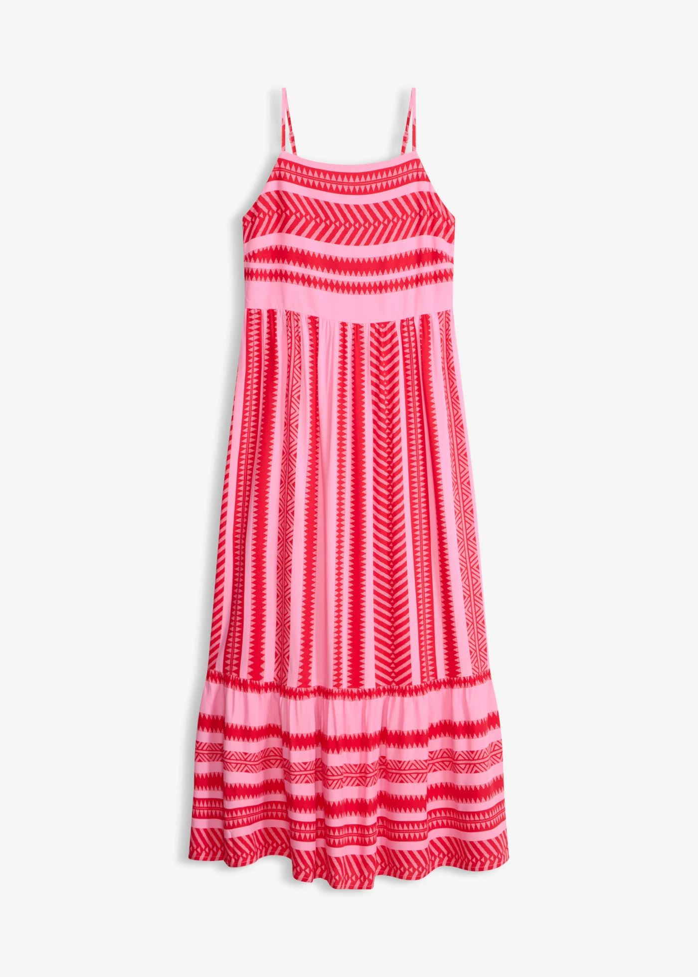 Jurk met spaghettibandjes van soepele viscose • pink-rood gedessineerd • product-page.page-title-suffix