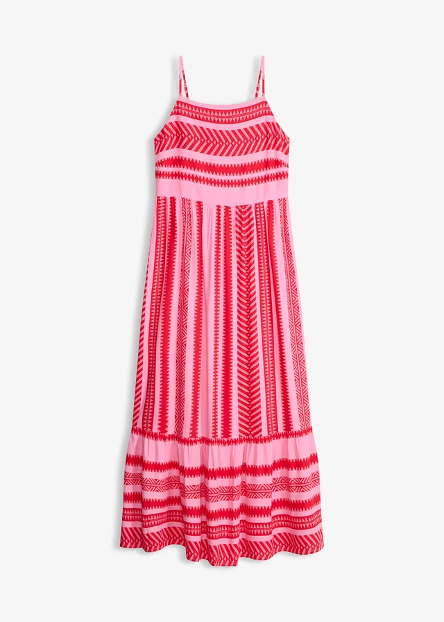 Robe à bretelles en viscose fluide • rose/rouge imprimé • product-page.page-title-suffix