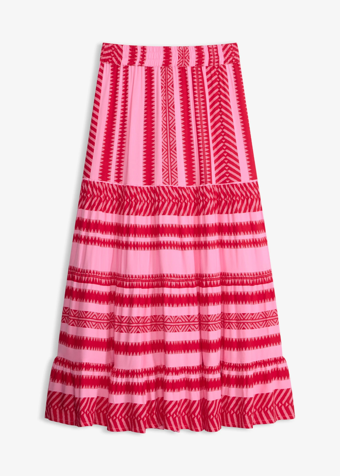 Maxi rok van soepele viscose • pink-rood gedessineerd • product-page.page-title-suffix