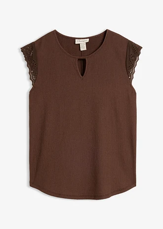 Top sans manches en crêpe texturé