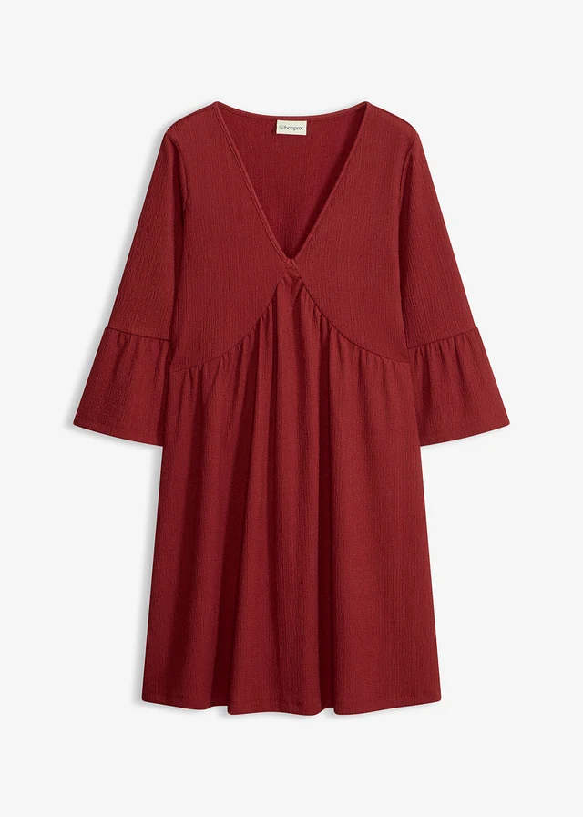 Rochie-tunică din jerse, culoare: roșu oxid