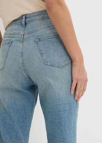 Dżinsy straight, mid waist • jasnoniebieski denim "used" • sklep bonprix