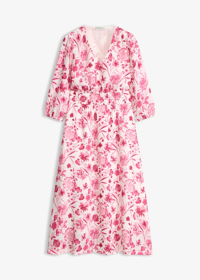 Rochie midi din material cu viscoză