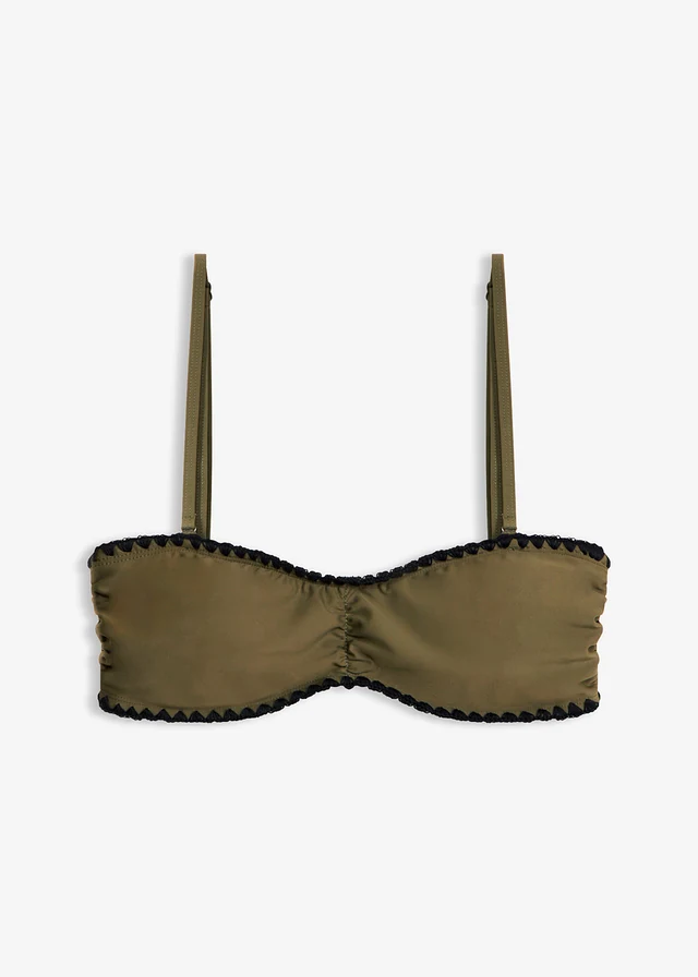 Haut de maillot bandeau orné d’une broderie
