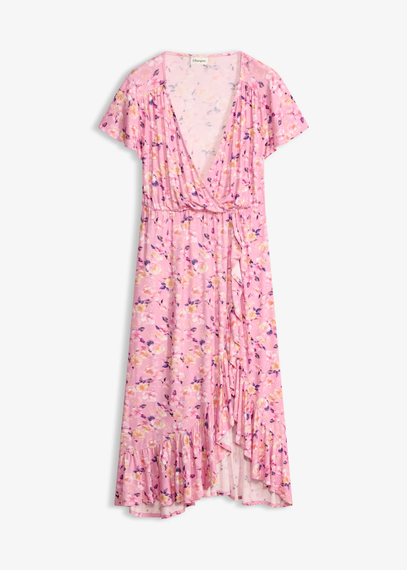 Jersey jurk van soepele viscose • roze gebloemd • product-page.page-title-suffix