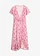 Rochie de jerse din viscoză fluidă, culoare: roz cu flori