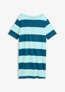 Robe boxy, 100% coton • bleu aqua/pétrole rayé • Boutique bonprix