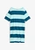 Robe boxy, 100% coton, Couleur: bleu aqua/pétrole rayé