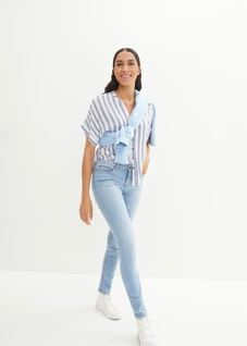 Jean skinny taille mi-haute, extensible • bleu clair used • Boutique bonprix