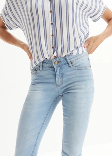 Jean skinny taille mi-haute, extensible • bleu clair used • Boutique bonprix