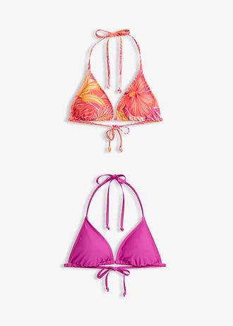 Trojúhelníková bikinová podprsenka (2 ks v balení) • fialovorůžová • bonprix obchod