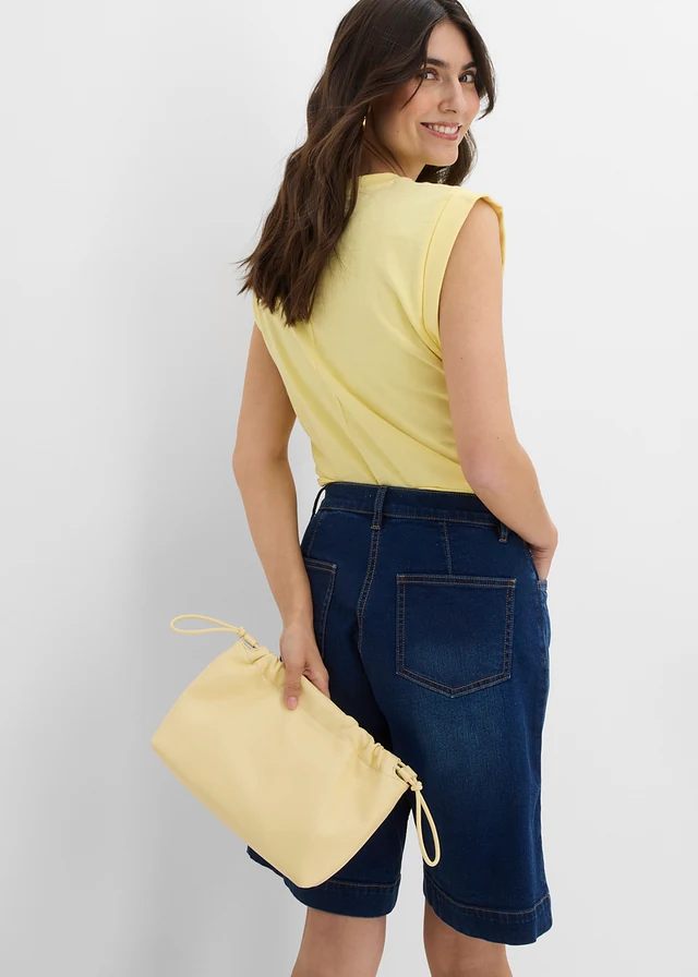 Jeansbermuda van biologisch katoen, mid waist • donkerblauw denim used • product-page.page-title-suffix